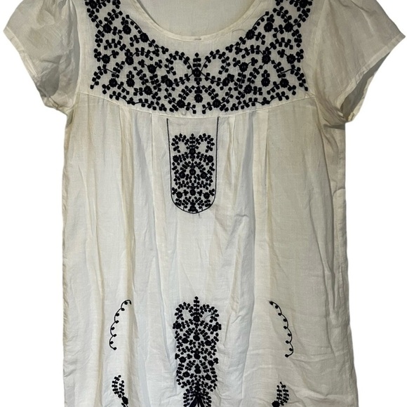 Roberta Roller Rabbit Ivory Dress with Navy Detailing - Picture 2 of 9